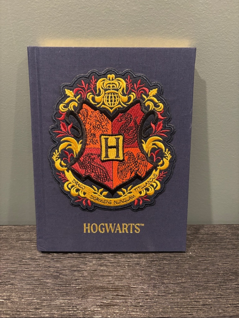 Hogwarts Embroidered Crest Journal - Navy with Red & Gold Crest